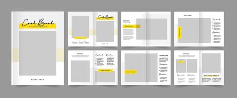 Cook Book Template, Recipe Book Layout Design, Food Menu Template vector