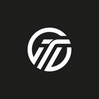 Modern Minimalist Logo Design With Circular Elements initial TM vector