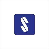 A blue square with the letter s on it vector