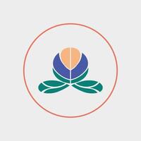 Elegant abstract logo featuring floral elements with a colorful petal and leaf pattern. Ideal for branding, eco-friendly businesses, or creative projects with a nature theme. vector