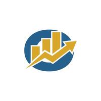 Finance Growth Logo with Rising Arrow and Bar Graph vector