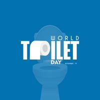 World Toilet Day, with a concept illustration of a tissue roll on a blue background vector