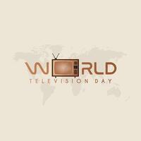Typography for World Television Day Design, with an illustration of a television on the word WORLD vector