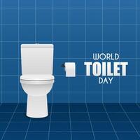 World Toilet Day, illustration of a tissue roll and toilet in a bathroom vector
