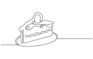 single Line Drawing of Happy Birthday Icon vector