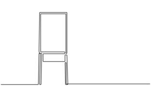 One line drawing illustration of whiteboard for explaining vector