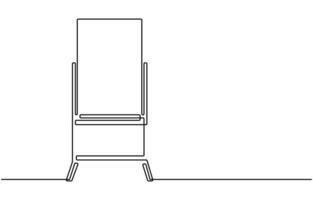 Continuous one line drawing of standing whiteboard vector