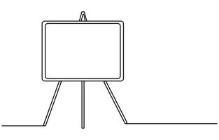 one line drawing of standing whiteboard vector