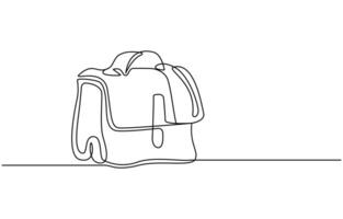 Briefcase as one line continuous outline vector