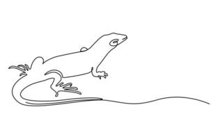 One single line drawing of adorable desert lizard reptile for company logo identity vector