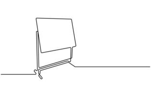 single line drawing illustration of whiteboard for explaining vector