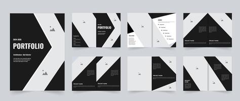 Architecture Portfolio template design modern black and white portfolio layout design template vector