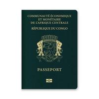 Congo Passport Cover with Gold Emblem and Text vector