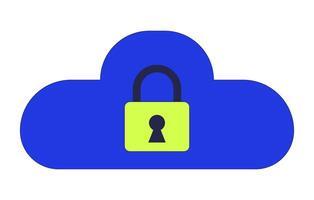 Computing cloud security 2D cartoon object. Digital server protection. Data center access safety. Secure database isolated element flat clipart on white background. Spot illustration vector