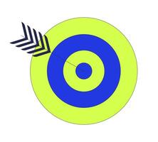 Reach goal dartboard target shooting 2D cartoon object. Focus aim strategy. Accuracy challenge. Archery aiming competition isolated element flat clipart on white background. Spot illustration vector