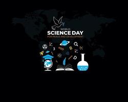 World Science Day for Peace and Development. November 10.Template for background with banner, poster and card. Flat illustration vector