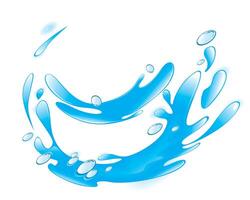 Dynamic abstract image of a circular water splash with bubbles vector