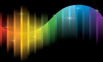Colorful background with a wavy pattern and shimmering stars vector