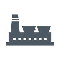 Factory building with a tall chimney. Industry and manufacturing flat design illustration. Ideal for industrial, production, and business themes. vector