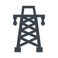 Transmission tower icon, symbolizing power distribution and electrical engineering. Ideal for energy, infrastructure, and utility themes vector