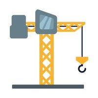 Illustration of a construction crane with a tall tower and horizontal jib, symbolizing construction and engineering. Ideal for industrial, building, and machinery themes vector