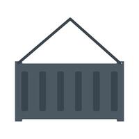 Container or cargo bin with vertical lines and a closed top. Storage and transport flat design. Ideal for logistics, shipping, and warehouse themes. vector