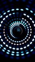 Abstract spinning circles of small spotlights rotating on a black background. Media. Colorful blinking lamps. Vertical . video