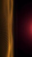 Abstract golden particles moving on red background. Media. Waving field of yellow dots against dark red light. Vertical . video