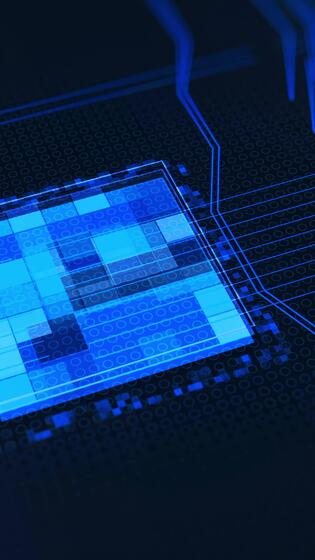 Processors CPU concept. Animation. Motherboard digital chip. Abstract ...