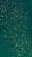 Glitter fluid abstract background with flowing particles. Media. Shimmering glowing grainy texture of turquoise color. Vertical . video