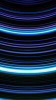 Neon colorful bended lines blinking on black background, seamless loop. Animation. Arc shaped narrow stripes of blue and lilac colors moving and shimmering. video