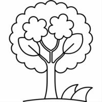 A coloring pages tree line art illustration vector