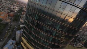 from a drone flying over skyscrapers in Australia video