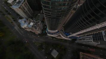 Skyscrapers in Melbourne, from an FPV drone. Business center in australia. video