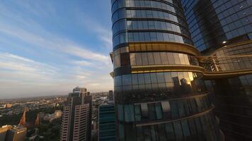 Skyscrapers in Melbourne, from an drone. Business center in australia. video