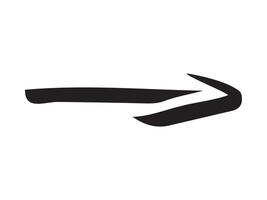 Hand-drawn straight volumetric black arrow isolated on a white background. Concept of direction, navigation, pointers, movement. Design element, symbol. Doodle style, sketch vector