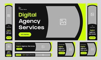 Creative digital agency web bundle banner design for social media post, digital agency web set banner design, startup business banner, editable eps 10 file format vector