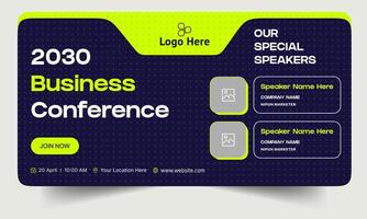 Editable webinar business seminar web banner design, business webinar banner template design, business conference web banner design, customizable eps 10 file format vector