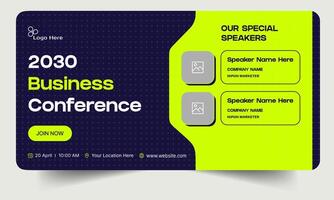 Business conference webinar template banner design, business strategy seminar banner design, fully editable eps 10 file format vector