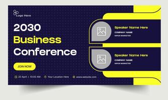 Best business yearly conference digital webinar banner template design, online meeting banner design, editable eps 10 file format vector