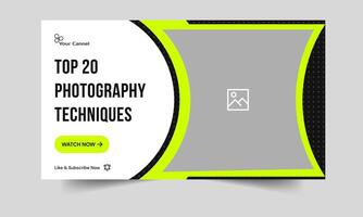 Best photography tips and tricks thumbnail banner template design, photoshoot thumbnail, trendy cover banner design, editable eps 10 file format vector