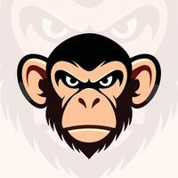 Monkey head with an angry expression vector