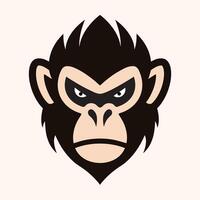 Monkey head with an angry expression vector
