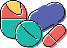 Illustration of pills and tablets vector