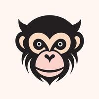 Monkey head with a big mouth and a big nose vector