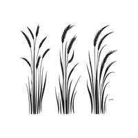 Minimalist silhouette artwork of a tree and grass against a fading sky vector