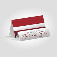 Latvia country paper flag standing on the ground. Happy national day flag design. vector