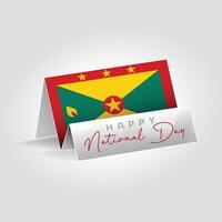 Grenada country paper flag standing on the ground. Happy national day flag design. vector