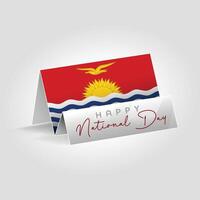 Kiribati country paper flag standing on the ground. Happy national day flag design. vector