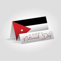 Jordan country paper flag standing on the ground. Happy national day flag design. vector